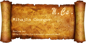 Mihajla Csongor névjegykártya